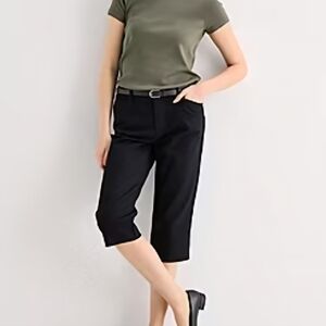 Gloria Vanderbilt Black Capri Pants Women's Cotton Black Embellished